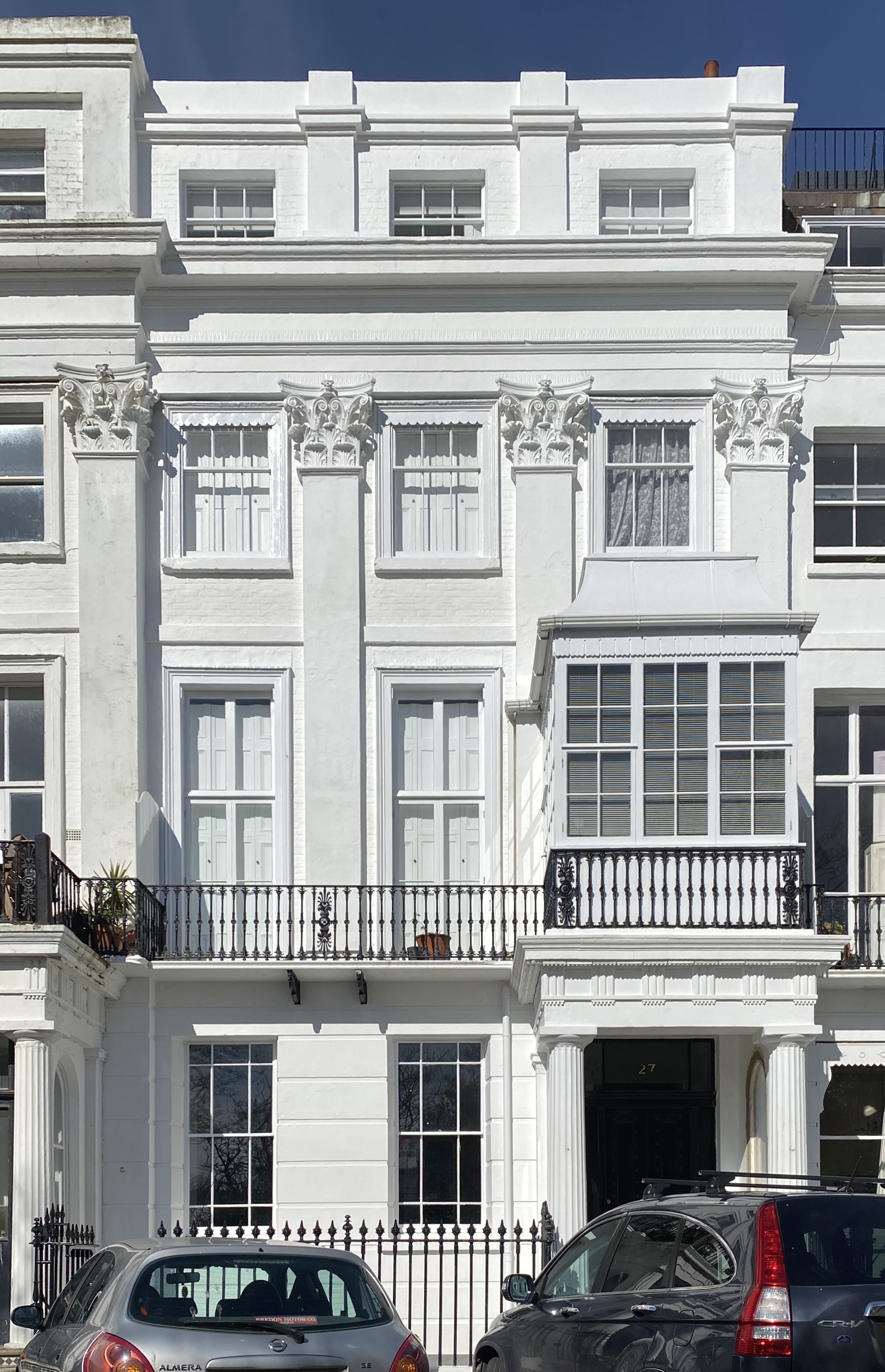 The restored facade of 27 Sussex Square